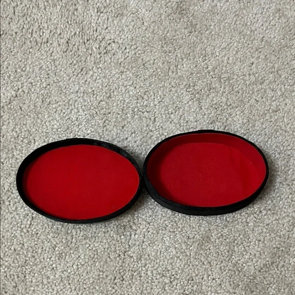 Vintage Peacock Embroidered Teal and Black Jewelry Box - Picture 4 of 4